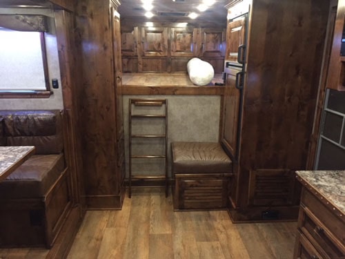 Custom Double D Trailers living quarters horse trailer interior 
