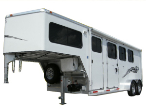 4' Short Wall Living Quarter Horse Trailer with Weekender Package