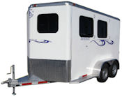 Bumper Pull Two Horse Slant load Trailer with dress