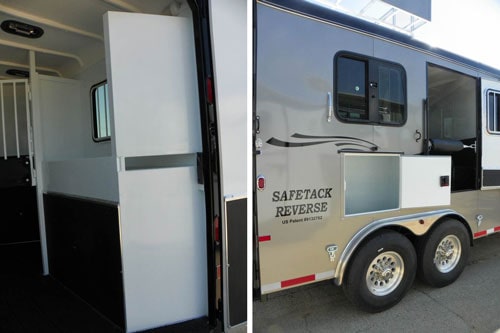 Custom manger storage on a Double D Trailer 