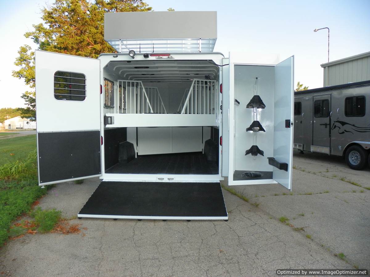 patented SafeTack swing-out storage compartment by Double D Trailers