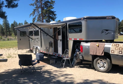 A Double D horse trailer with living quarters