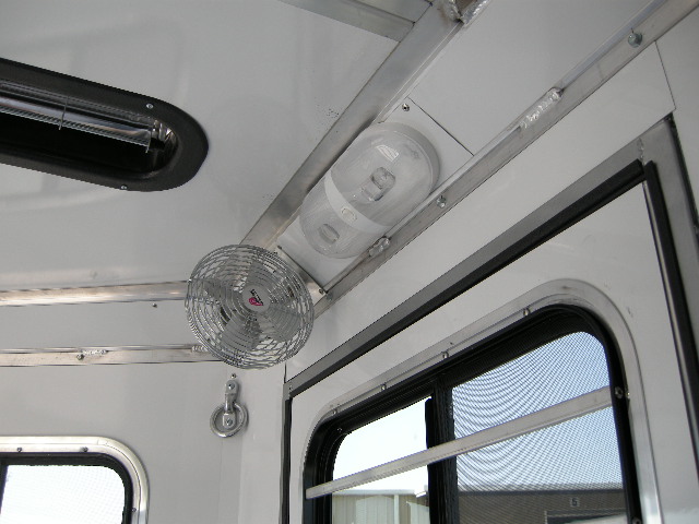 Add a fan per stall for additional comfort for your horses while traveling. Priced each.