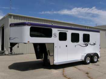purple horse trailer