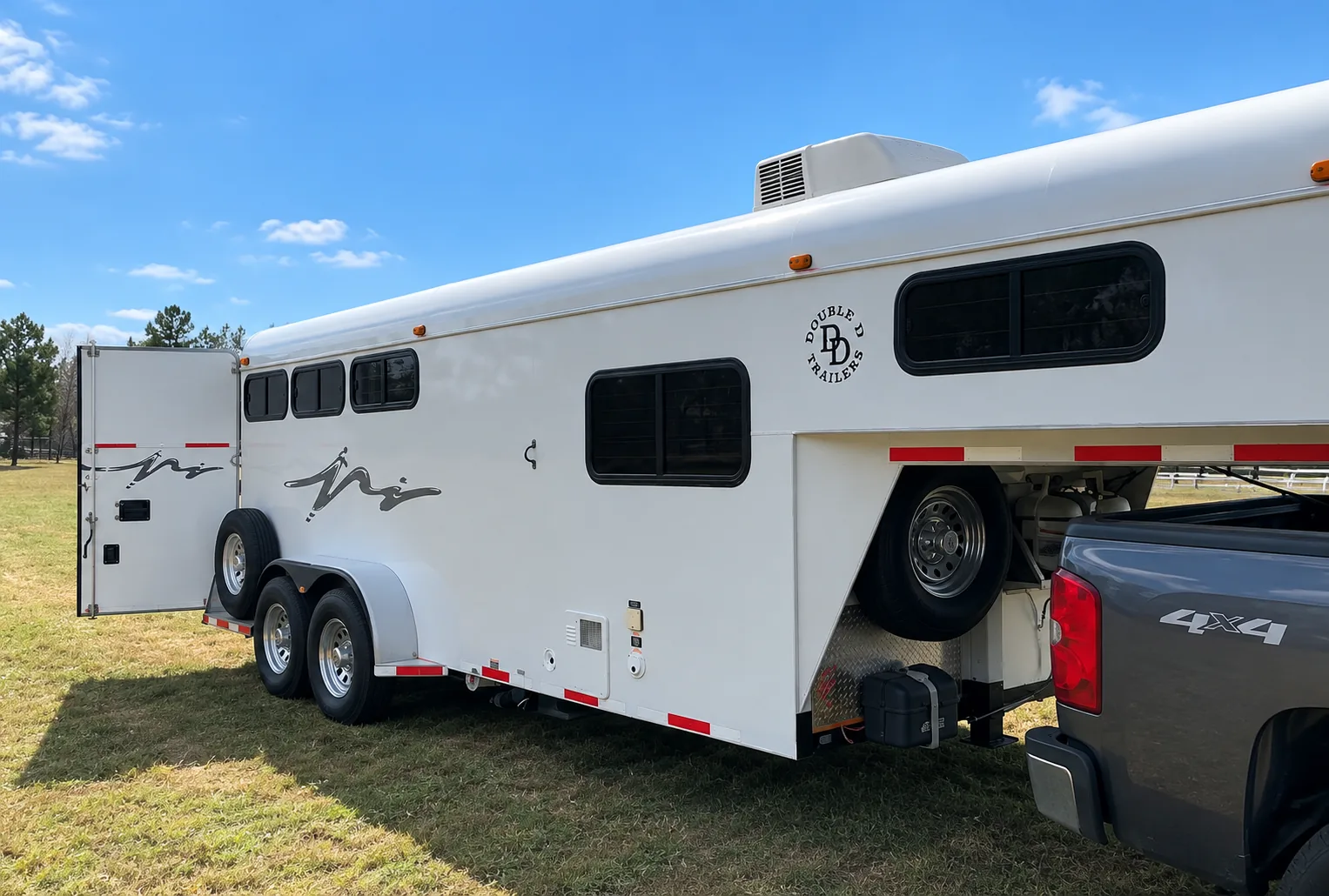 Old School Series gooseneck hitched to a pickup