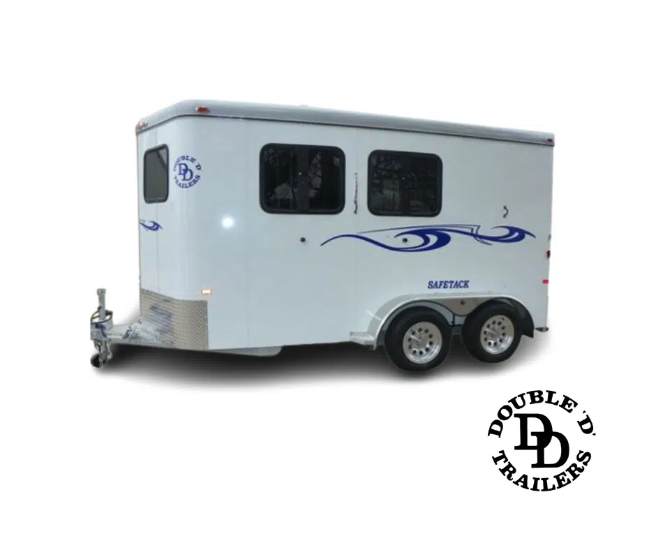 A Double D bumper pull horse trailer