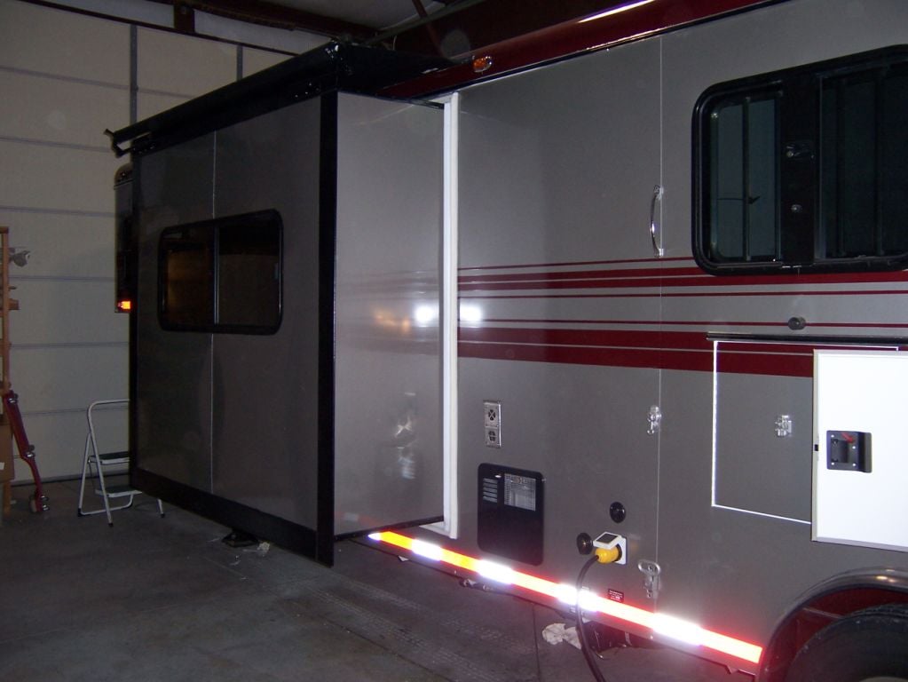 Reflective decals on a horse trailer