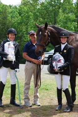 Missy Ransehousen (center) with two of her Paraequestrian students.