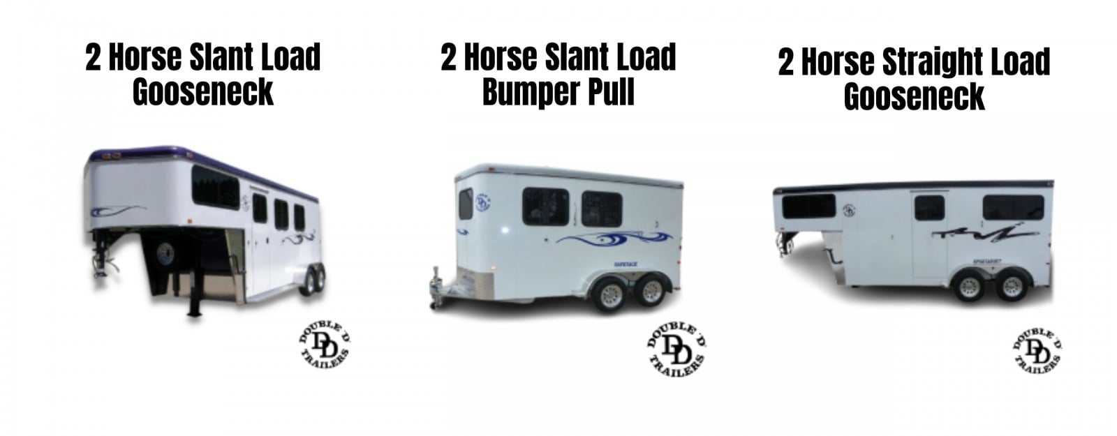 Double D Trailers 2 Horse Trailer Models