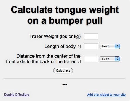 horse trailer tongue weight calculator 