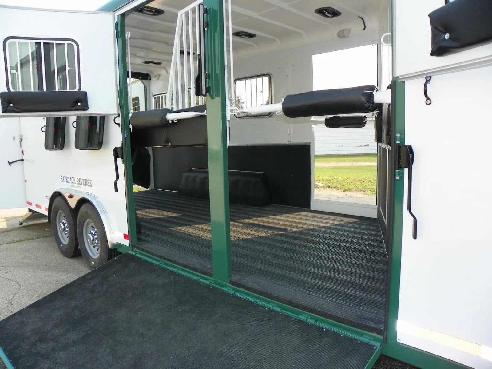  The SafeTack horse trailer design has a side loading door.