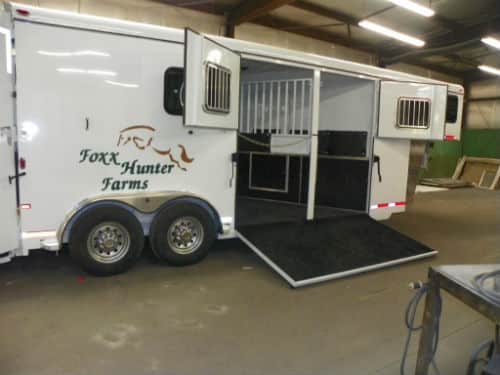 combination rear and forward facing custom horse trailer