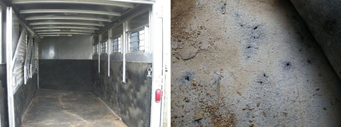Damaged horse trailer flooring