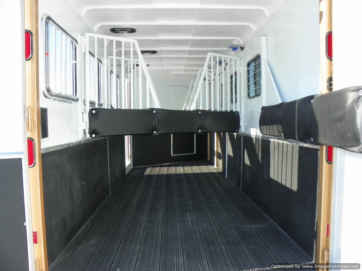 Double D Trailers offer bright and airy interiors that are inviting for horses. 