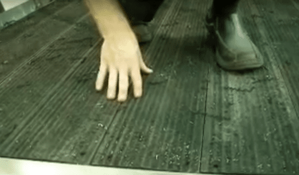 Rumber flooring on a horse trailer