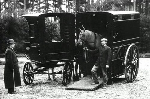 old horse trailer