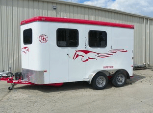 Double D Trailers SafeTack Reverse 2 Horse Bumper Pull Trailer.