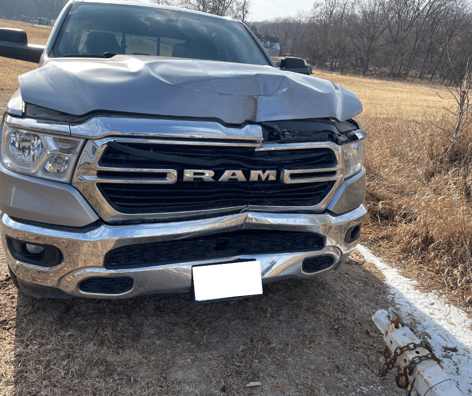 a Dodge Ram truck that was in an accident.