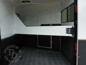 stall space interior view of a Double D bumper pull horse trailer