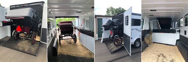 Double D Trailers custom horse trailers can be designed to fit horse carriages and carts. 