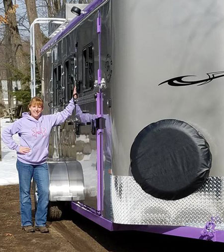 Custom purple horse trailer