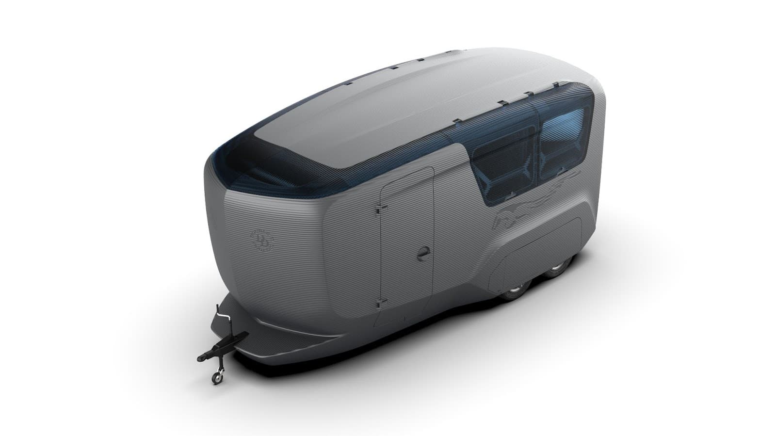 The Double D Trailers 3D horse trailer model features an aerodynamic shape.