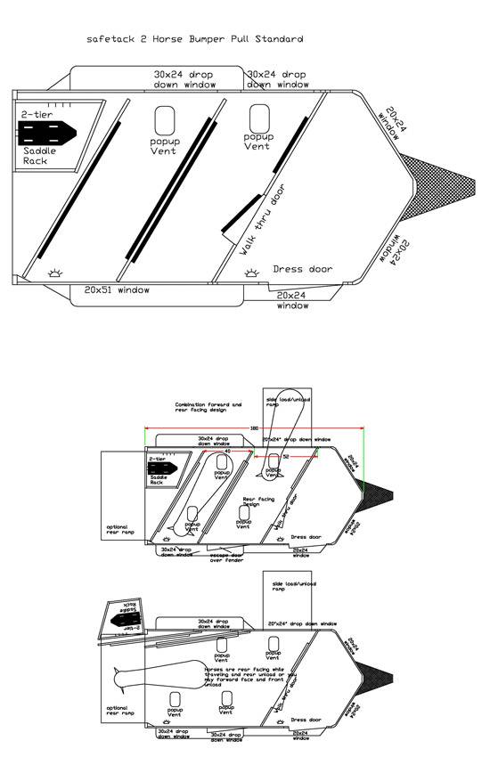 2 horse trailer slant load