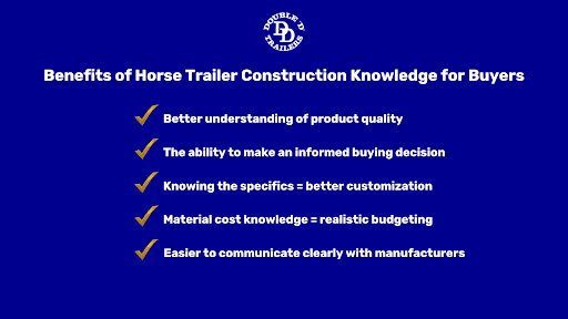 The benefits of knowledge of horse trailer construction for buyers.