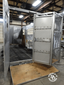Inside the Double D Trailers factory.