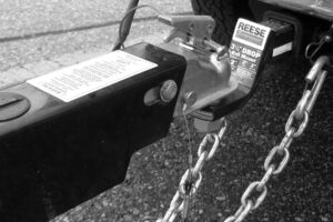 Safety chains for horse trailer towing.