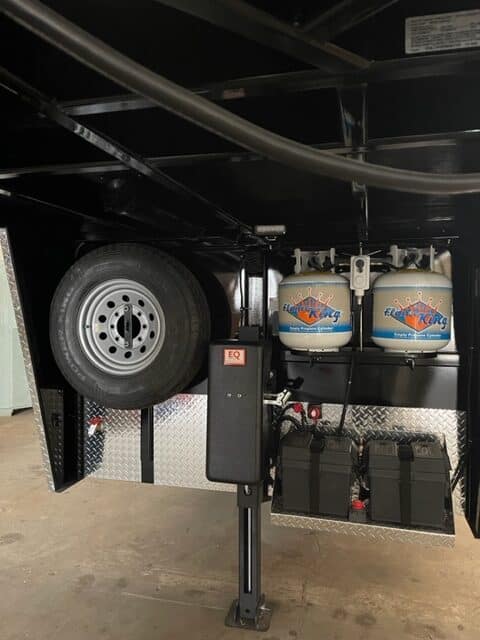 Propane tanks on Living quarters horse trailer