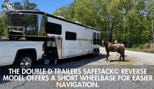 As opposed to many straight load living quarters horse trailers, Double D Trailers' models offer shorter overall wheelbases making the trailers easier to maneuver and haul.

