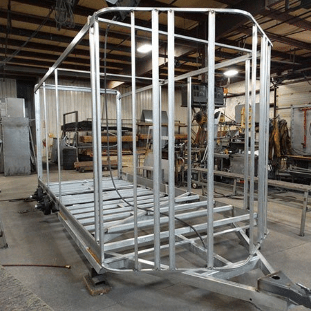 Double D Trailers' Z-Frame Chassis inside the factory. 