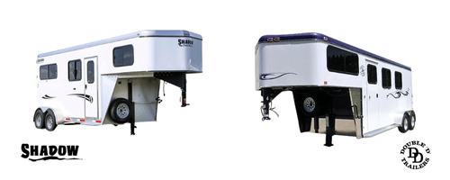 Shadow all-aluminum frame compared with Double D Trailers Z-Frame galvanized tubing structure for greater strength and durability.