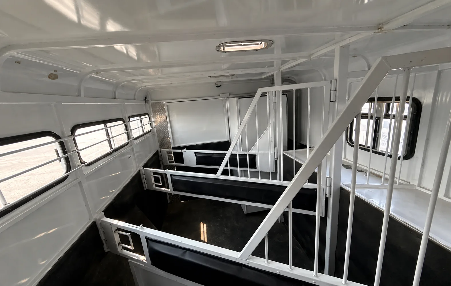 Interior horse area of a SafeTack Essential trailer