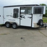 Side view of 2 horse bumper pull horse trailer
