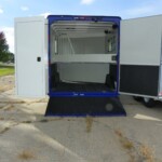 Rear walk-off ramp on Double D Trailers 2-horse gooseneck trailer