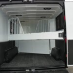 Padded horse divider inside Double D Trailers 2-horse gooseneck trailer